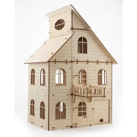Сборная модель из дерева 3D EWA Кукольный дом с лифтом Медведь Калуга
