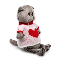 Мягкая игрушка BUDI BASA Ks25-249 Басик в свитере с сердцем 25 см Медведь Калуга