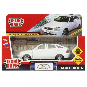369115 Машина металл LADA PRIORA 12 см, двери, багаж, инерц, белый, кор. Технопарк в кор.2*36шт Медведь Калуга