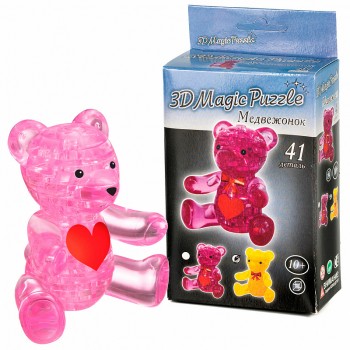 Yuxin 3D-головоломка "Медвежонок" Розовый Медведь Калуга