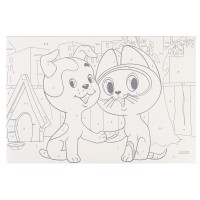 Набор для творчества Картина по номерам "Котёнок и Щенок" 20х30 см., Котёнок Гав 10215345 Медведь Калуга