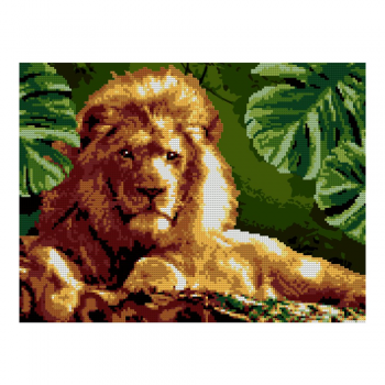 Ам-060 Алмазная мозаика 30*40 см (частичное заполнение) "Мудрый лев" Медведь Калуга
