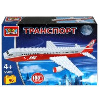 337961 Конструктор почтовый САМОЛЕТ, 56 дет. Город мастеров в кор.80шт Медведь Калуга