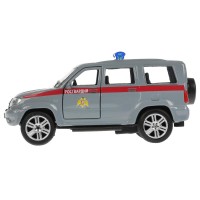 325356 Машина металл UAZ patriot РОСГВАРДИЯ, 12 см, дв., багаж., инерц., кор. Технопарк в кор.2*24шт Медведь Калуга