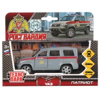 325356 Машина металл UAZ patriot РОСГВАРДИЯ, 12 см, дв., багаж., инерц., кор. Технопарк в кор.2*24шт Медведь Калуга