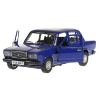 373489 Машина металл ваз-2107 длина 12 см, двери, багаж, инерц, темно-синий, кор. Технопарк в кор.2* Медведь Калуга