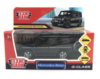 377968 Машина металл MERCEDES-BENZ G-CLASS длина 12 см, двери, багажн, черный, кор. Технопарк в кор. Медведь Калуга