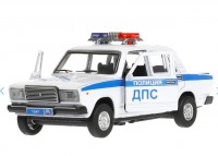 373488 Машина металл ваз-2107 ПОЛИЦИЯ, свет-звук, длина 12 см,белый, кор. Технопарк в кор.2*36шт Медведь Калуга