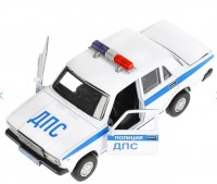 373488 Машина металл ваз-2107 ПОЛИЦИЯ, свет-звук, длина 12 см,белый, кор. Технопарк в кор.2*36шт Медведь Калуга