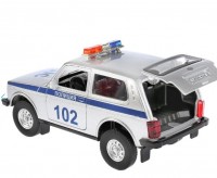 267180 Машина металл свет-звук LADA 4x4 ПОЛИЦИЯ, 12 см, св-зв, двер, баг, ин., кор. Технопарк в кор. Медведь Калуга