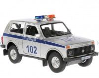 267180 Машина металл свет-звук LADA 4x4 ПОЛИЦИЯ, 12 см, св-зв, двер, баг, ин., кор. Технопарк в кор. Медведь Калуга