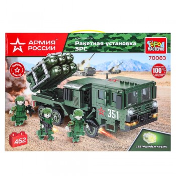 АРМИЯ РОССИИ конструктор РАКЕТНАЯ УСТАНОВКА, 462 дет. Медведь Калуга