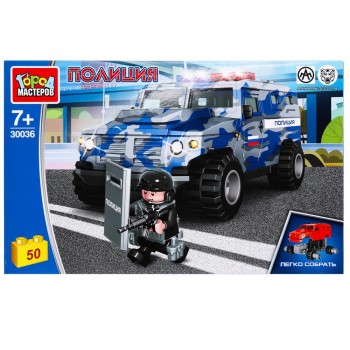 384915 Конструктор БРОНЕМАШИНА тигр спецназ, 50 дет. (легко собрать) Город мастеров в кор.2*18шт 30036-KK Медведь Калуга