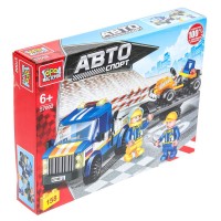 384882 Конструктор ПЕРЕВОЗЧИК с гонкой, 158 дет. Город мастеров Медведь Калуга