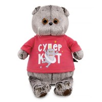 Кот Басик в лонгсливе с принтом "Супер кот" Медведь Калуга