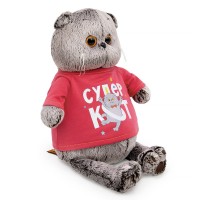 Кот Басик в лонгсливе с принтом "Супер кот" Медведь Калуга