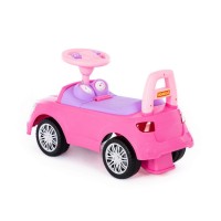 Каталка-автомобиль "SuperCar" №3 со звуковым сигналом (розовая) (в несобранном виде) Медведь Калуга