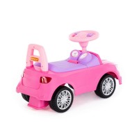 Каталка-автомобиль "SuperCar" №3 со звуковым сигналом (розовая) (в несобранном виде) Медведь Калуга
