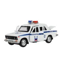 390957 Модель пластик ГАРАЖ ПОЛИЦИЯ 20,5 см, ваз 2106, син, кор. Технопарк в кор.24шт Медведь Калуга