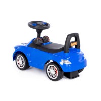 Каталка-автомобиль "SuperCar" №1 со звуковым сигналом (синяя) Медведь Калуга