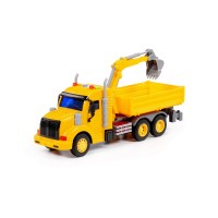 "Профи", автомобиль бортовой с ковшом инерционный (со светом и звуком) (жёлтый) (в коробке) Медведь Калуга