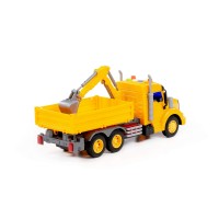 "Профи", автомобиль бортовой с ковшом инерционный (со светом и звуком) (жёлтый) (в коробке) Медведь Калуга