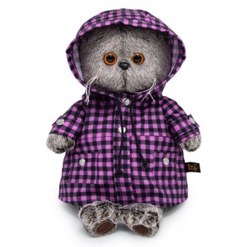 Кот Басик в клетчатом плаще 30 см Медведь Калуга