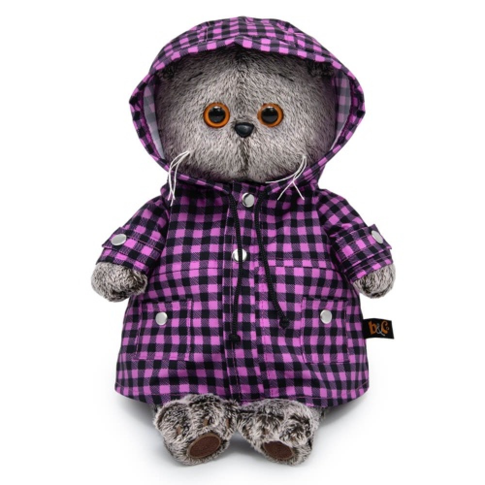 Кот Басик в клетчатом плаще 30 см Медведь Калуга