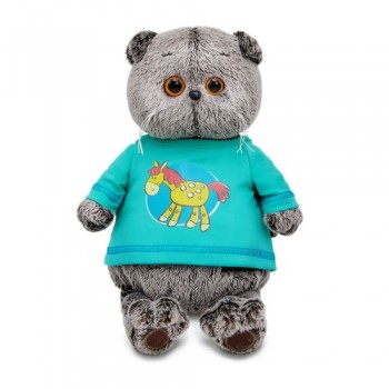 Басик в лонгсливе с лошадкой 22 см Медведь Калуга