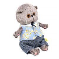 Кот Басик BABY в жилете в цветочек и брючках 20 см Медведь Калуга