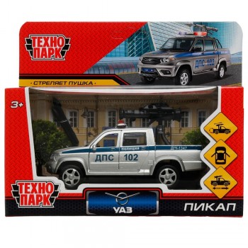 Металлическая инерционная модель «УАЗ Pickup. Полиция» 12 см Медведь Калуга