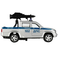 Металлическая инерционная модель «УАЗ Pickup. Полиция» 12 см Медведь Калуга