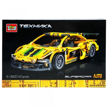 387690 Конструктор СУПЕРКАР (инерция) , 472 дет. Город мастеров в кор.2*9шт Медведь Калуга