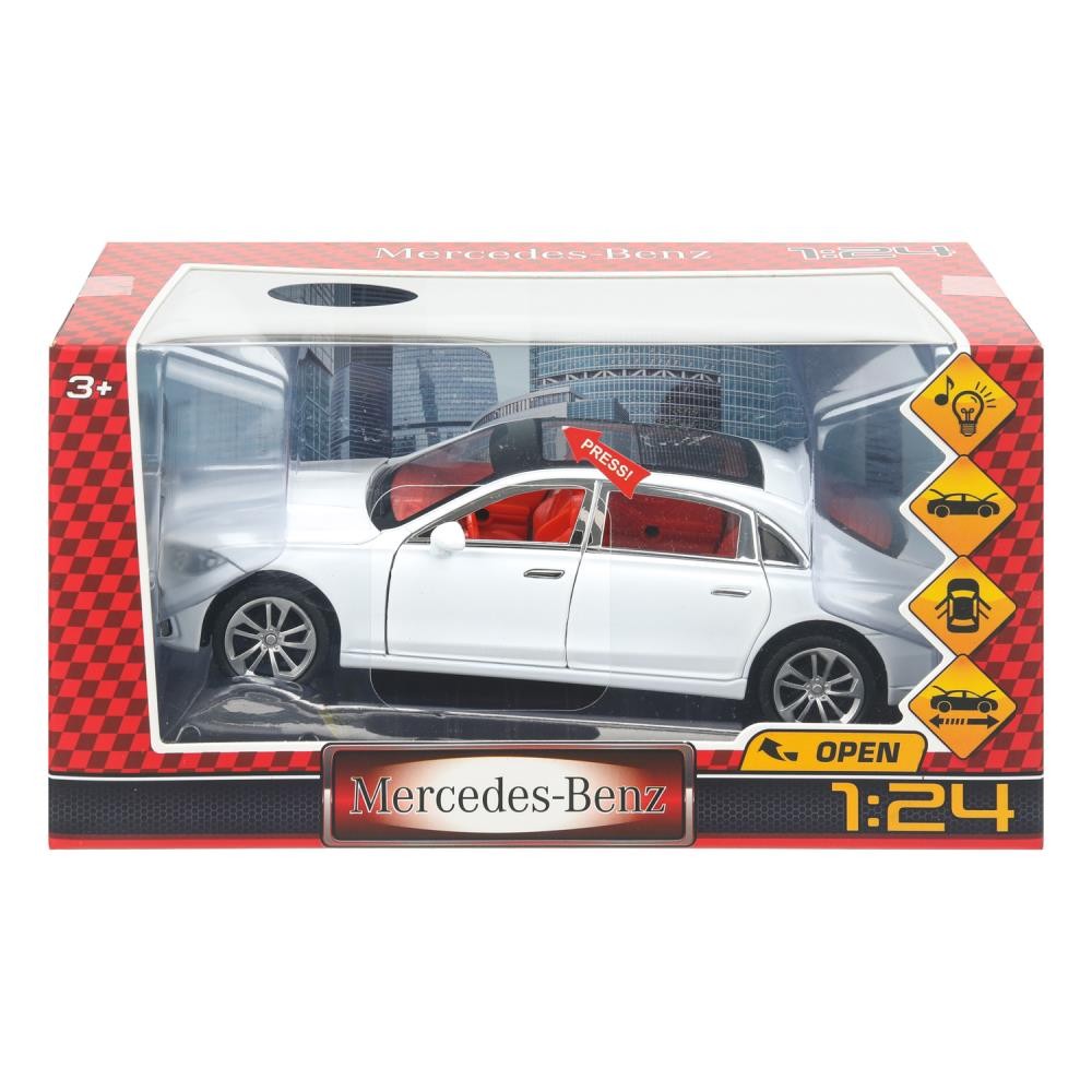 401693 MERCEDES-BENZ 22 см, свет-звук, двери, капот, багажник, инерция - в кор.32шт Медведь Калуга