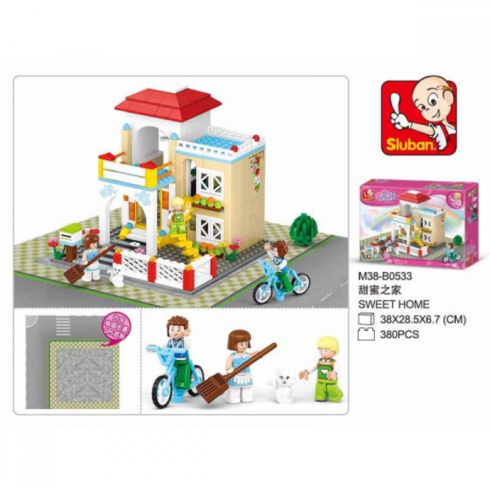 Конструктор пласт. дом с фигурками, 380дет. Медведь Калуга