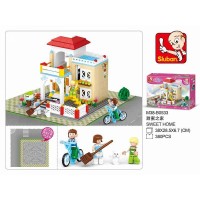 Конструктор пласт. дом с фигурками, 380дет. Медведь Калуга