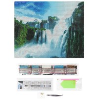 361068 Алмазная мозаика 30х40 см на подрамнике водопад МУЛЬТИ АРТ в кор.24шт Медведь Калуга