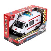 380777 Машина пластик свет-звук ГАЗЕЛЬ NEXT СКОРАЯ 22,5 см, двери, инерц, кор. Технопарк в кор.2*18шт Медведь Калуга