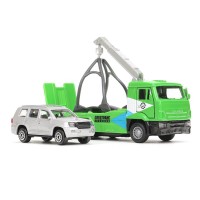 Металлическая модель «КамАЗ. Эвакуатор» 12 см+машина 7,5 см Медведь Калуга