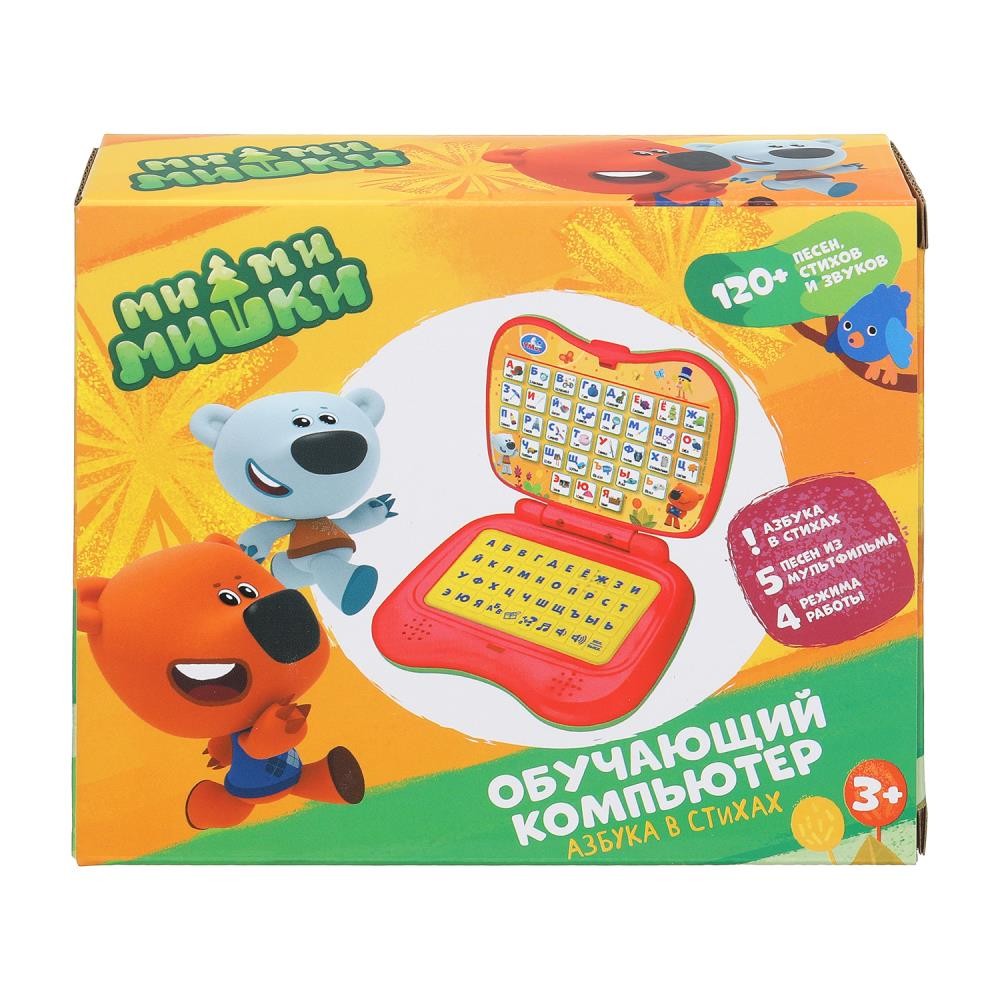 395612 Обучающий компьютер азбука, 120+ песен, стихов и  звуков Ми-ми-мишки в кор. Умка в кор.72шт Медведь Калуга