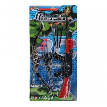 Набор оружия ВОЕННЫЙ автомат с присосками, блист.43*32*5см Медведь Калуга