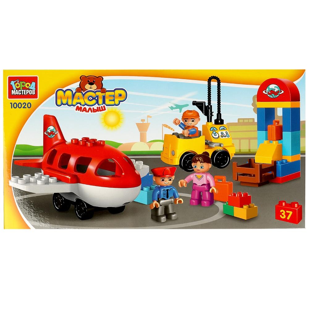 359440 Конструктор большие кубики: АЭРОПОРТ , 37 дет. Город мастеров в кор.24шт Медведь Калуга