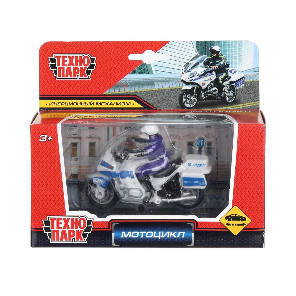 Коллекционная металлическая модель «Мотоцикл Полиция» 9 см Медведь Калуга