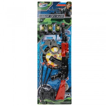 393795 Набор оружия ВОЕННЫЙ автомат с присосками, блист.21*63,8*6см ИГРАЕМ ВМЕСТЕ в кор.2*72шт Медведь Калуга