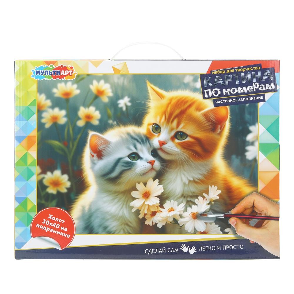 396031 Холст на подрамнике 30*40 см с частичным заполнением МУЛЬТИ АРТ в кор.24шт Медведь Калуга