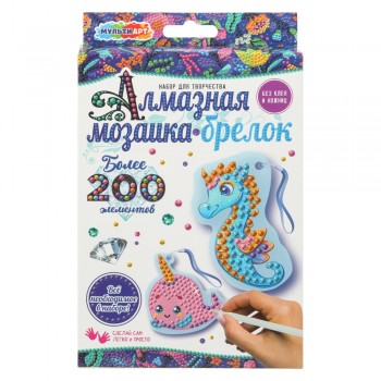 398168 Брелоки алмазной мозаикой морские обитатели MultiArt в кор.50шт Медведь Калуга