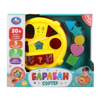 397715 Сортер барабан.30 стихов, песен и звуков, Шаинский музыка кор. Умка в кор.36шт Медведь Калуга