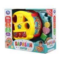 397715 Сортер барабан.30 стихов, песен и звуков, Шаинский музыка кор. Умка в кор.36шт Медведь Калуга