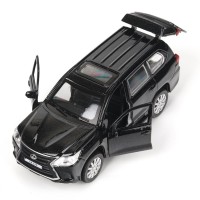 403539 Машина металл LEXUS LX-570 длина 12 см, двери, багаж, инерц, черный, кор. Технопарк в кор.2*36шт Медведь Калуга