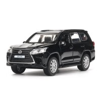 403539 Машина металл LEXUS LX-570 длина 12 см, двери, багаж, инерц, черный, кор. Технопарк в кор.2*36шт Медведь Калуга